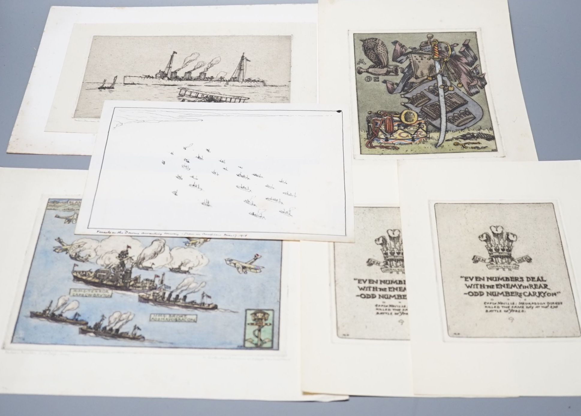 Nelson Dawson (1859-1941), etchings and a drawing